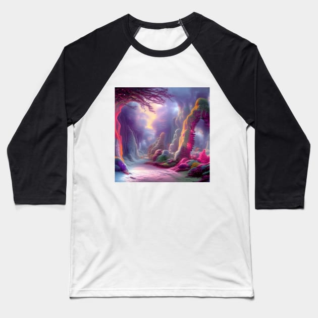 Colorful Crystal Stalactite Baseball T-Shirt by SmartPufferFish